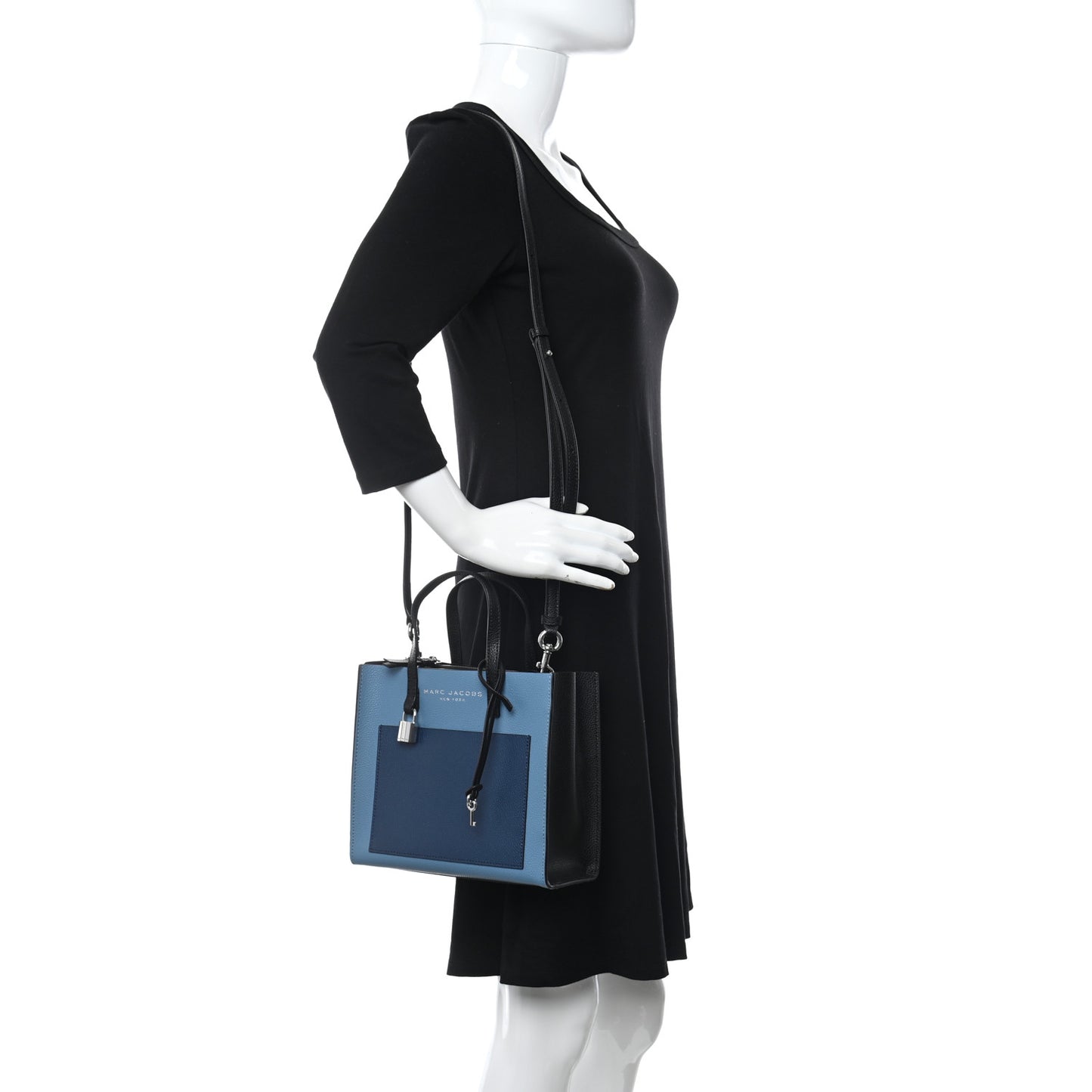 Calfskin Mini Grind Tote Bag Blue Heaven Multi