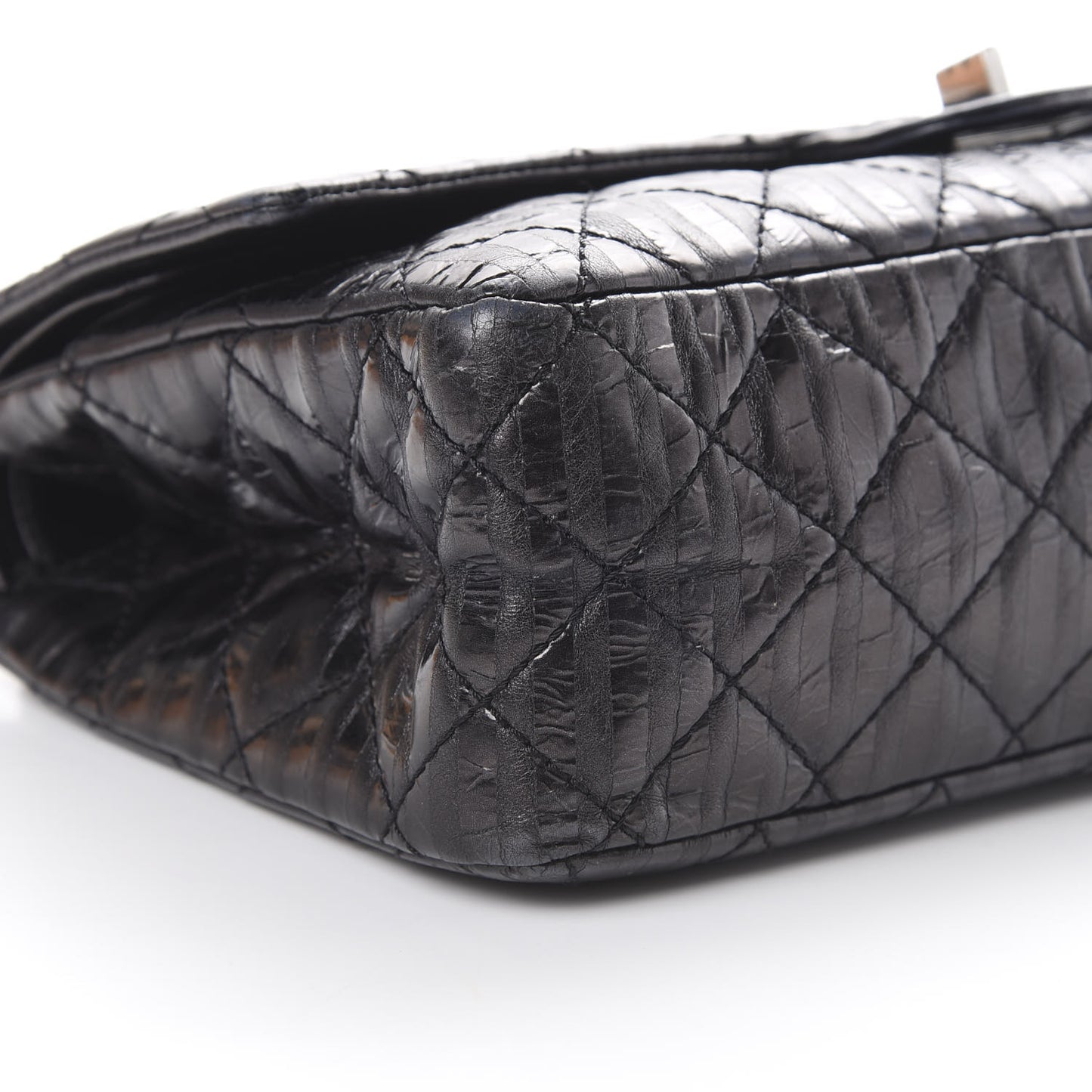 Metallic Calfskin Striped 2.55 Reissue 226 Flap Black