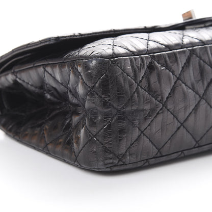 Chanel Metallic Calfskin Striped 2.55 Reissue 226 Flap Black 8 of 12