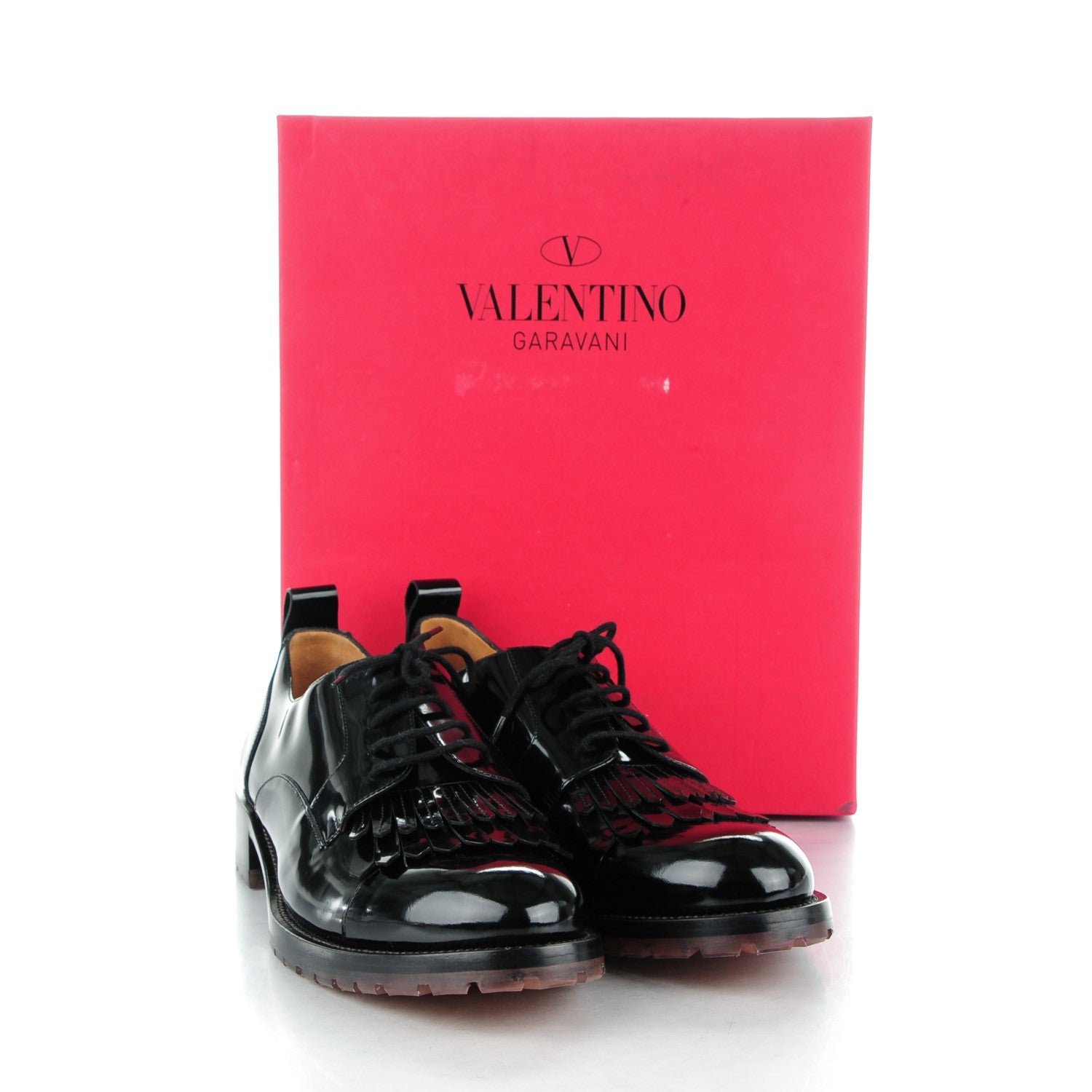 Valentino Garavani Patent Lace Up Oxfords 41 Black 8 of 8