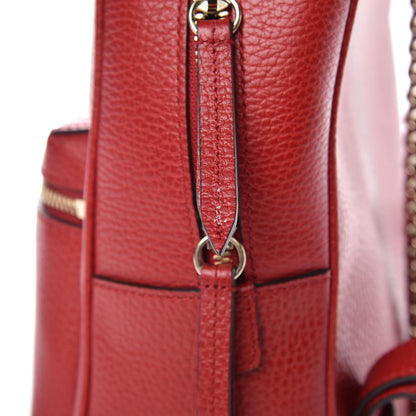 Gucci Pebbled Calfskin Soho Chain Backpack Hibiscus Red 8 of 10