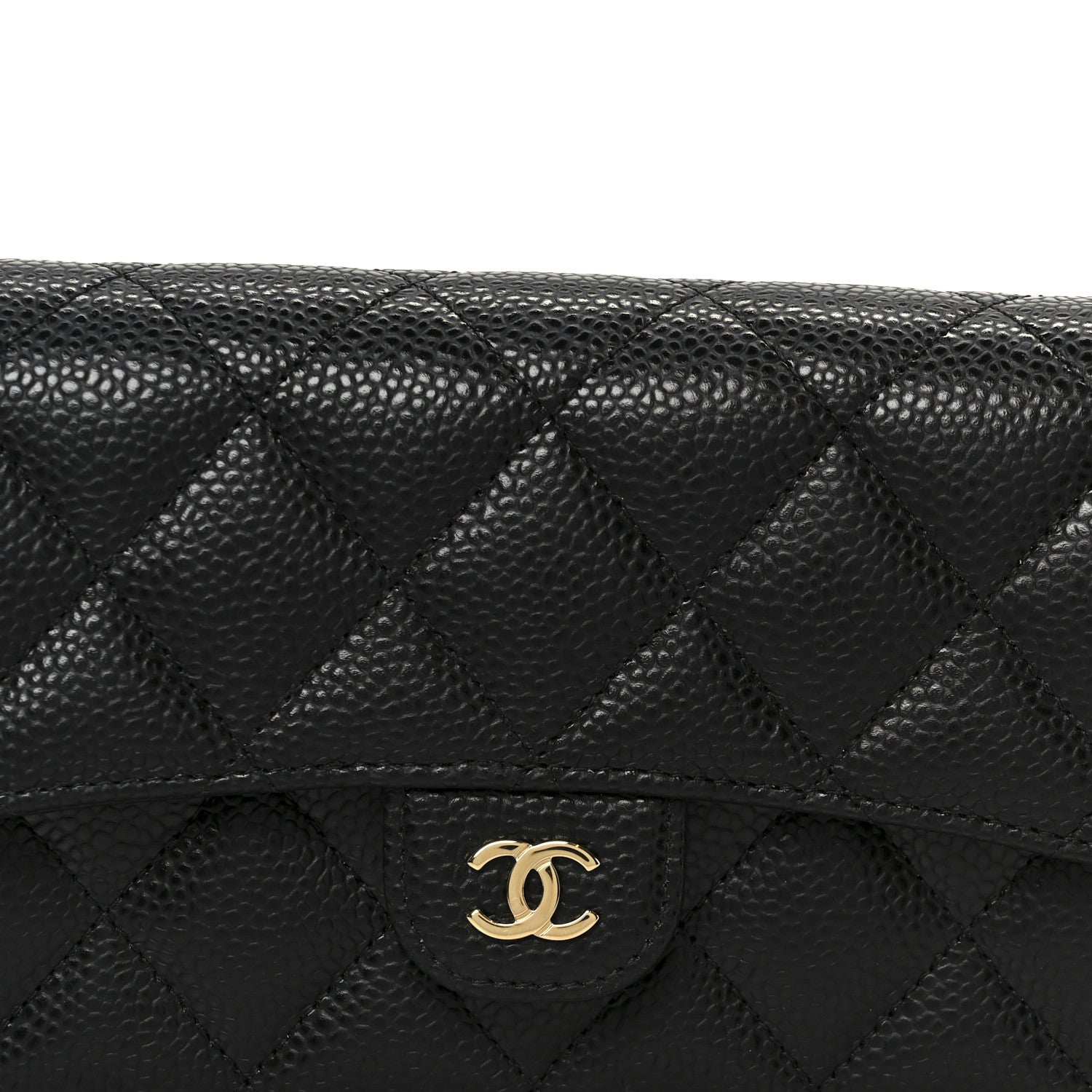 Chanel Caviar Quilted Large Gusset Flap Wallet Black 9 of 10