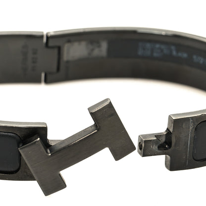 Hermes Matte Enamel Narrow Clic Clac HH Bracelet T5 So Black 4 of 6