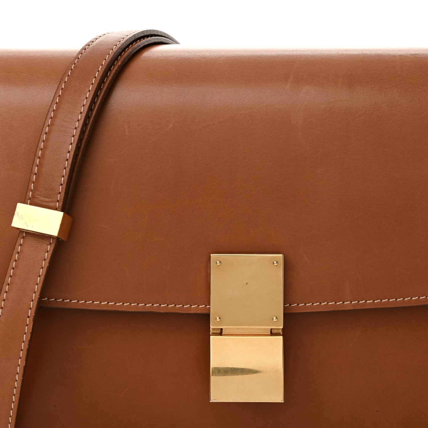 Smooth Calfskin Medium Classic Box Flap Bag Camel