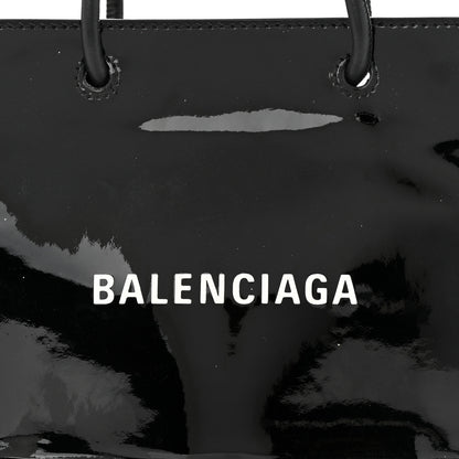 Balenciaga Patent Calfskin Logo Shopping Tote XXS Black 8 of 13