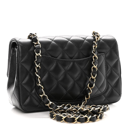 Chanel Lambskin Quilted Mini Rectangular Flap Black 2 of 10