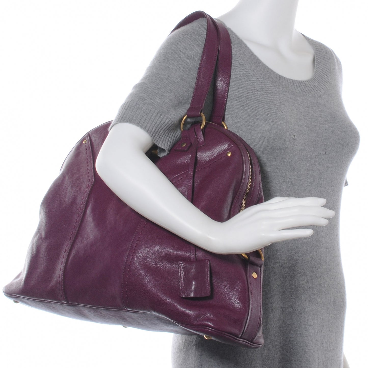 Leather Oversized MUSE Black Cherry
