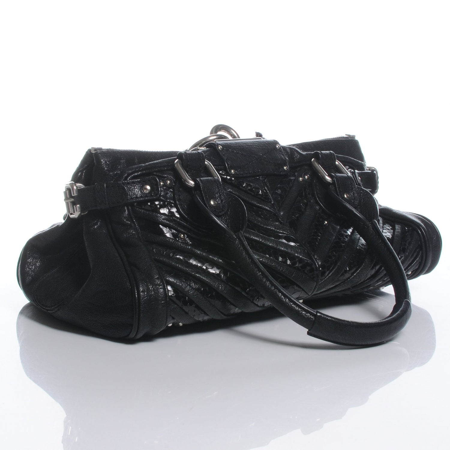 Chloe Python Chevron Paddington Black 3 of 9