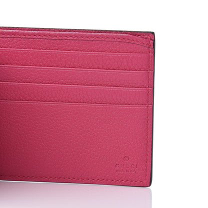 Gucci Grained Calfskin Logo Bi-Fold Wallet Box Pink Green 8 of 11