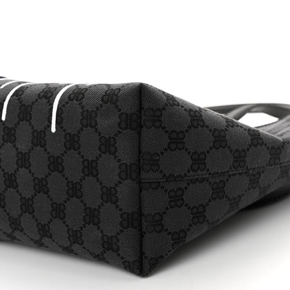 Gucci X BALENCIAGA BB Monogram Web Graffiti Medium Ophidia Shopping Tote Black 9 of 9