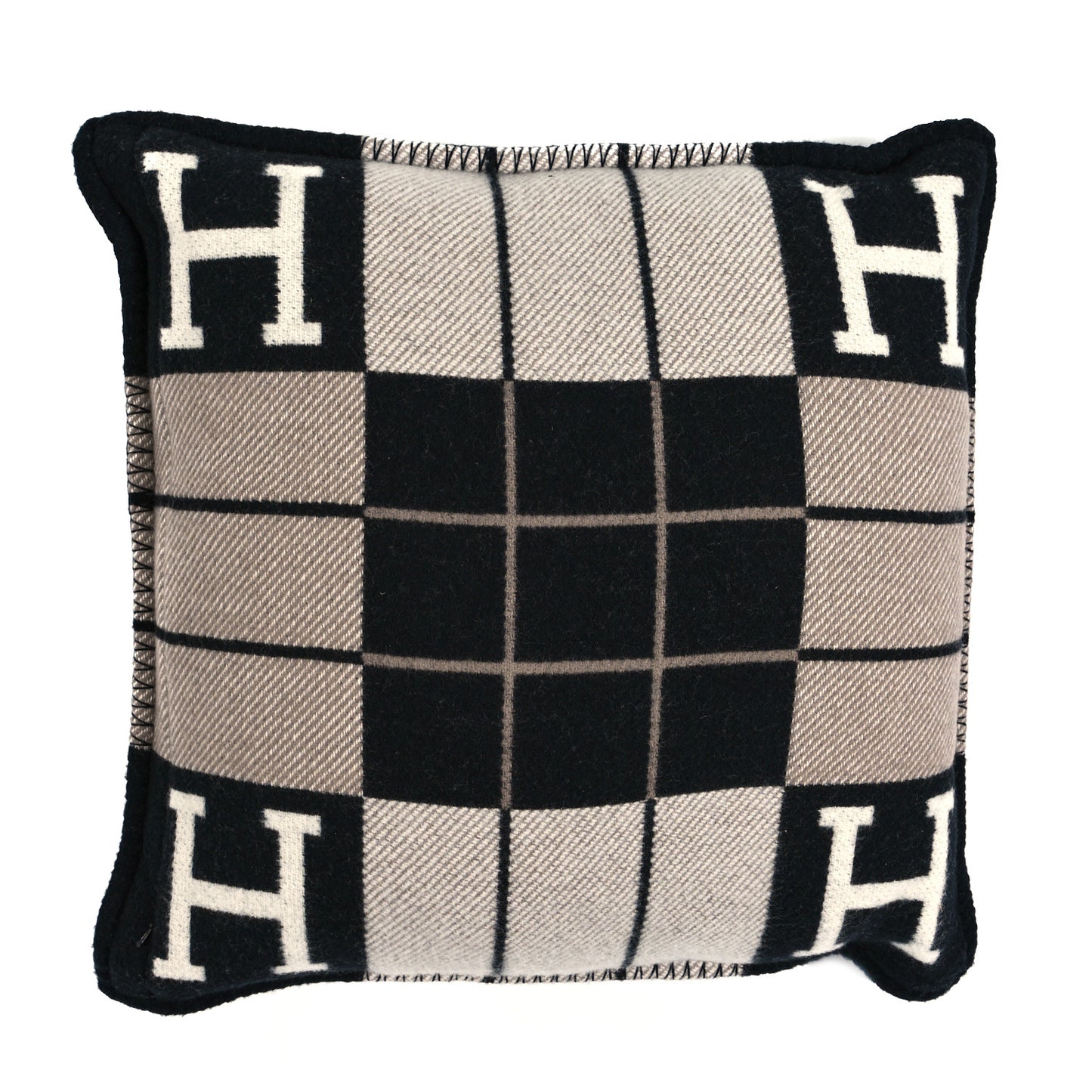 Wool Cashmere Avalon III Pillow PM Ecru Black