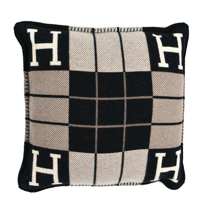 Hermes Wool Cashmere Avalon III Pillow PM Ecru Black 2 of 3