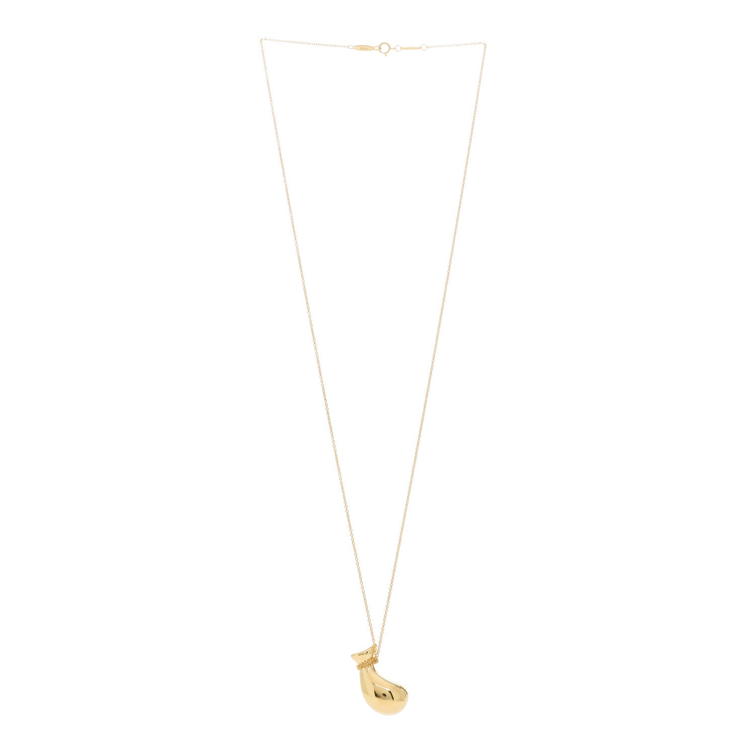Tiffany 18K Yellow Gold Elsa Peretti Bottle Jug Pendant Necklace 3 of 9