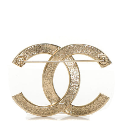 Chanel Resin CC Brooch Gold Red Blue 3 of 4