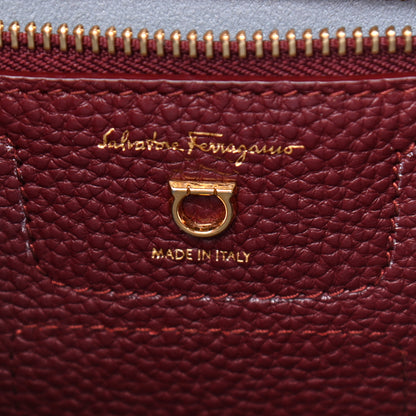 Salvatore Ferragamo Hammered Calfskin Double Handle Small Amy Tote Red 6 of 13