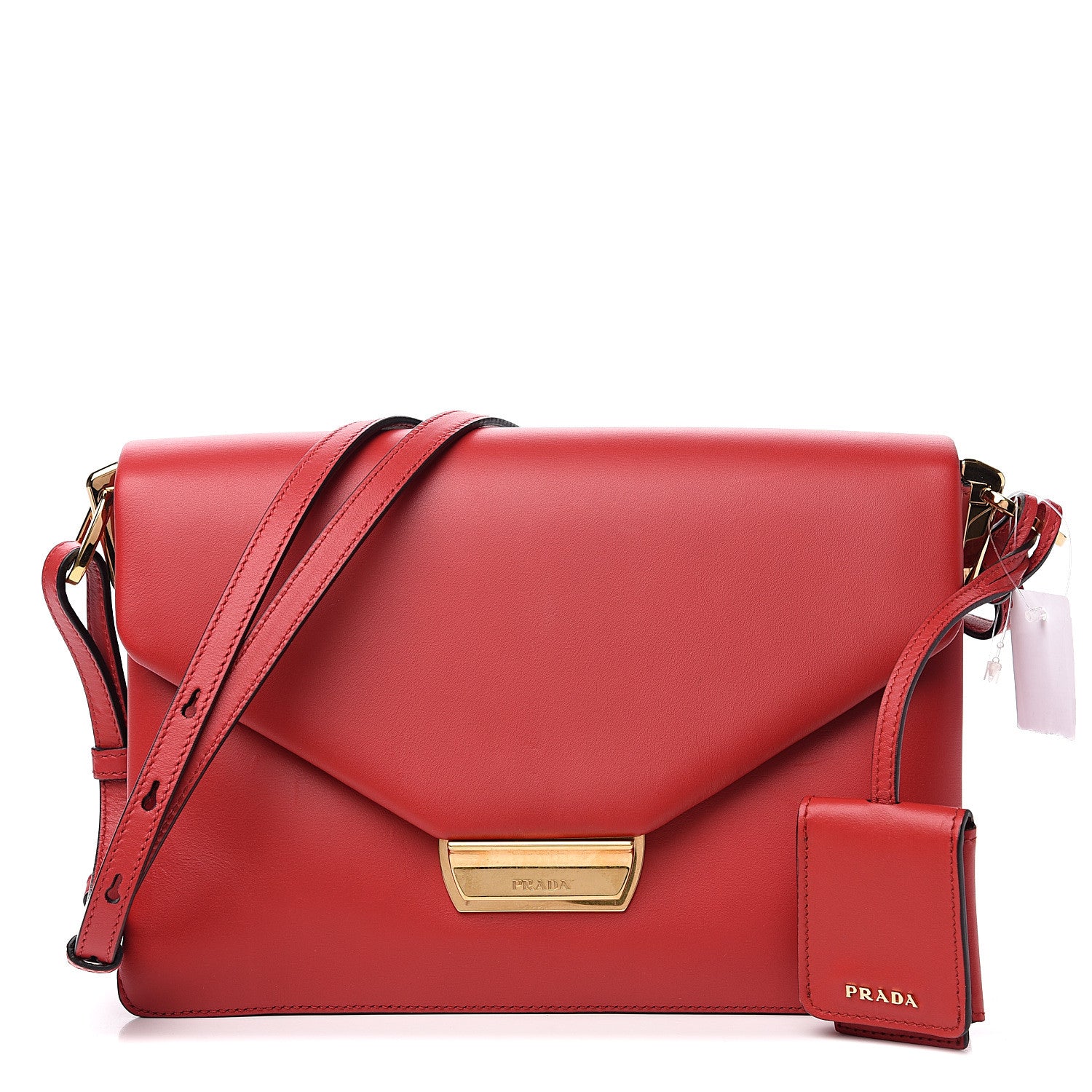 Prada New Calfskin Ingrid Shoulder Bag Fuoco 1 of 8