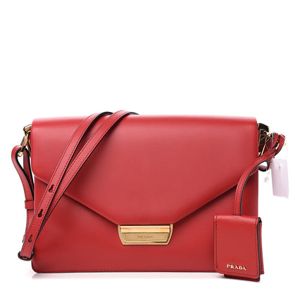 Prada New Calfskin Ingrid Shoulder Bag Fuoco 1 of 8