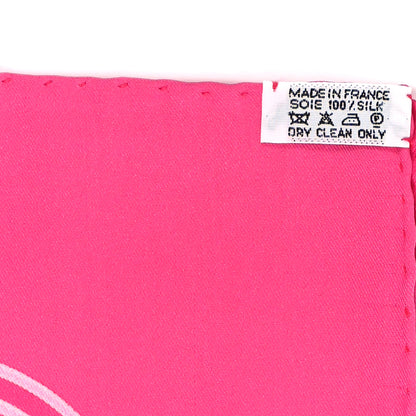 Hermes Silk Please Check In Scarf 70 Rose Vif Rose Bonbon 3 of 5