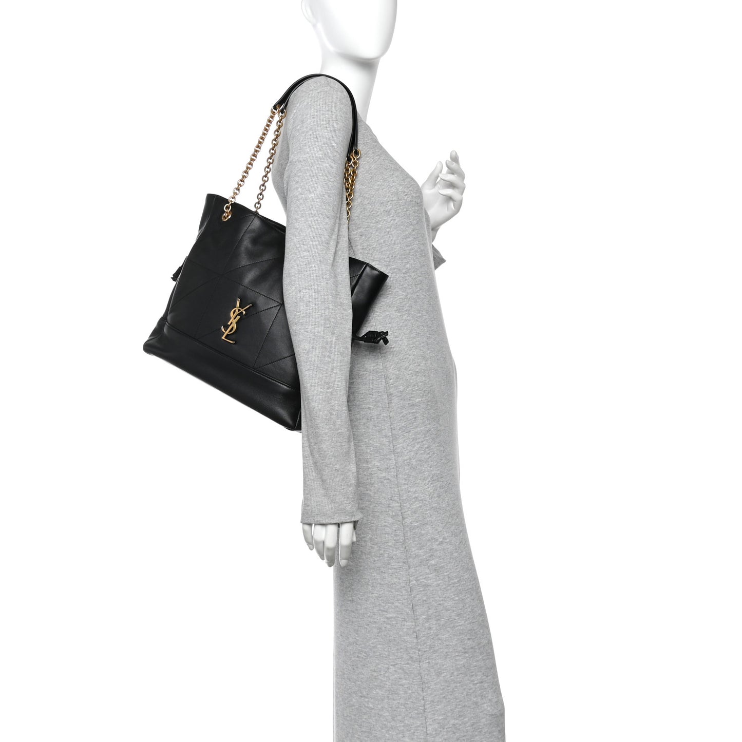 Lambskin Small Jamie Shopping Tote Black