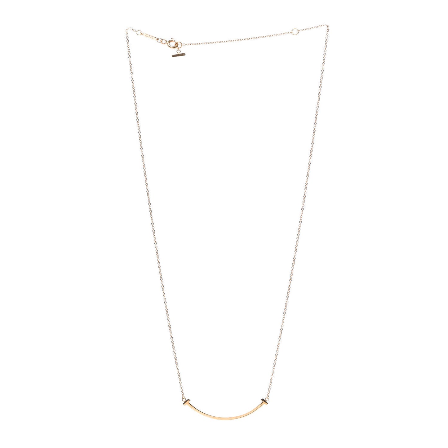 18K Rose Gold Small T Smile Pendant Necklace