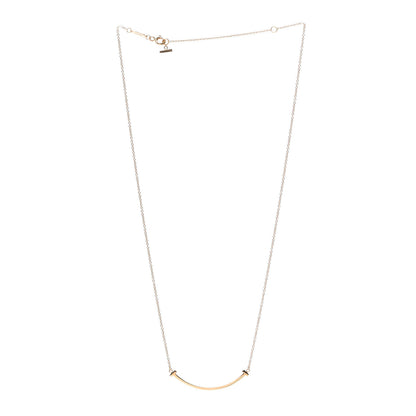 Tiffany 18K Rose Gold Small T Smile Pendant Necklace 3 of 5