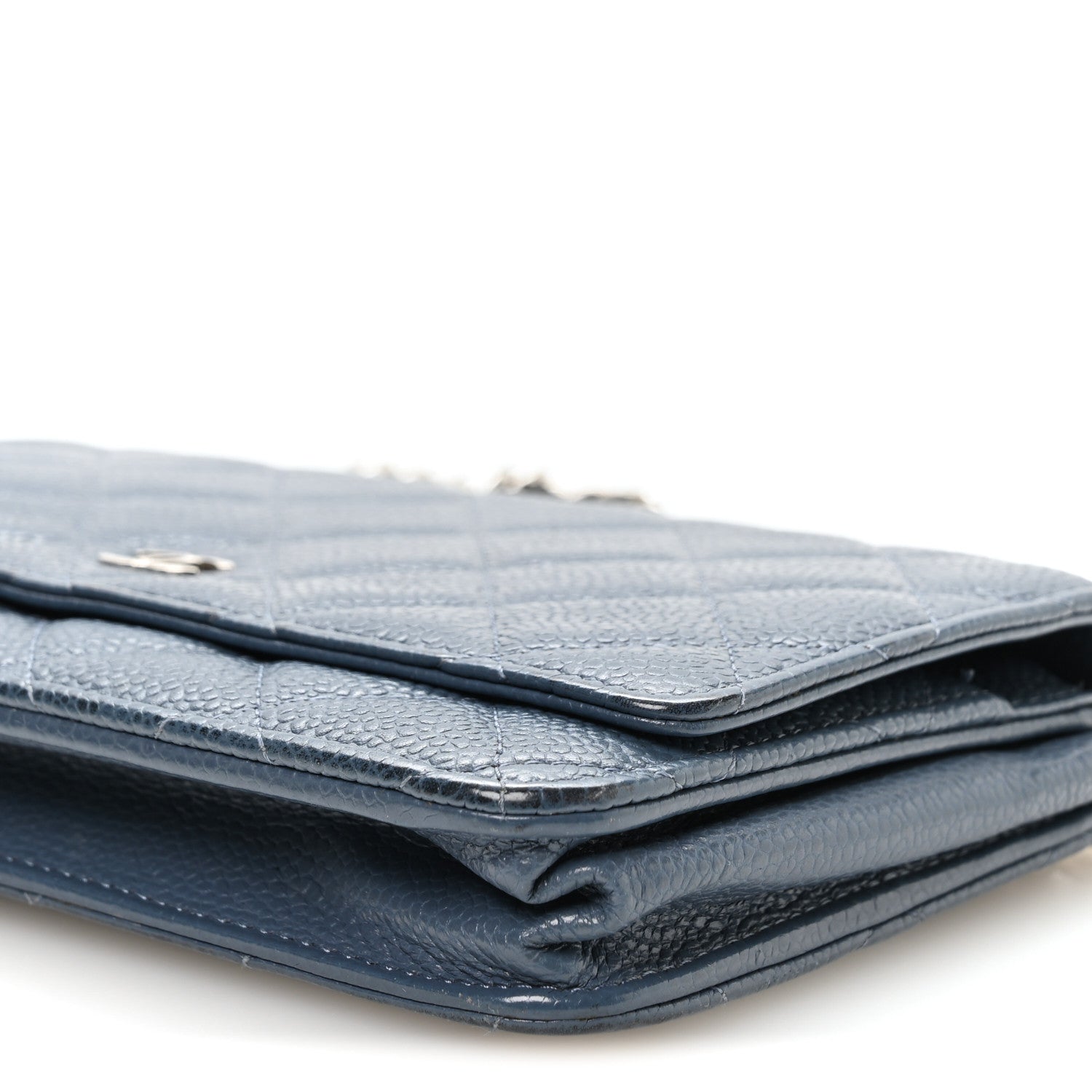 Chanel Caviar Quilted Wallet on Chain WOC Blue 11 of 12