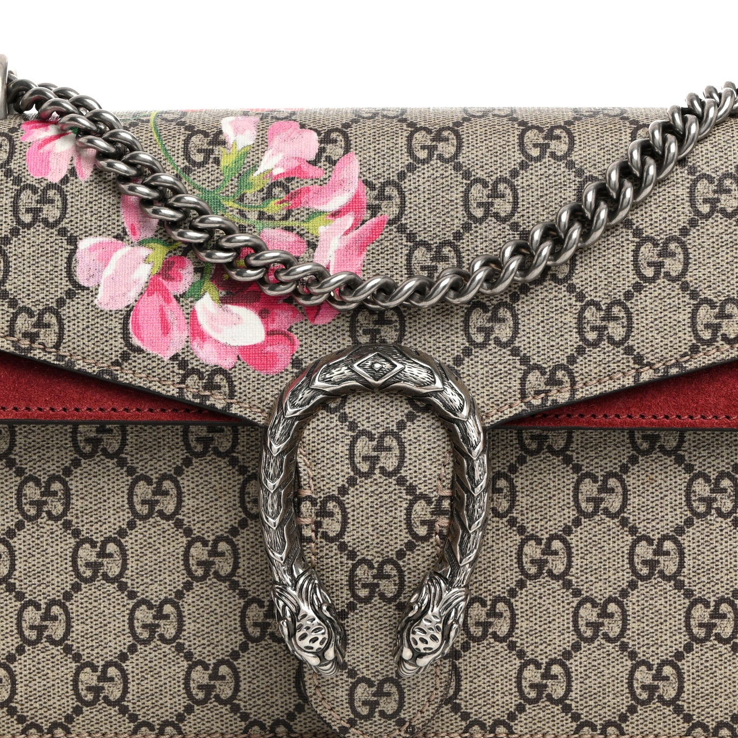 GG Supreme Monogram Blooms Small Dionysus Shoulder Bag Beige Multicolor Dry Rose