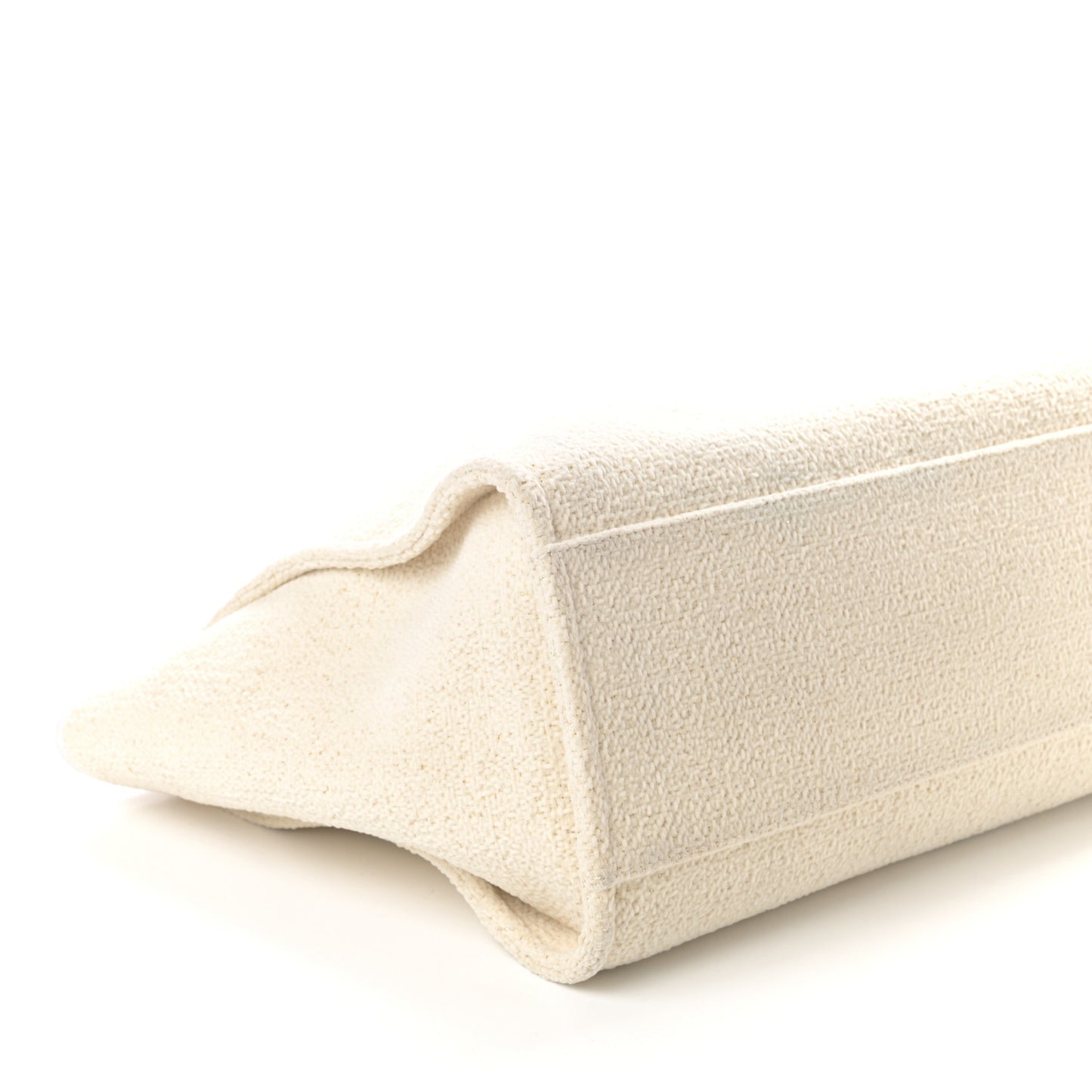 Lurex Boucle Medium Deauville Tote White