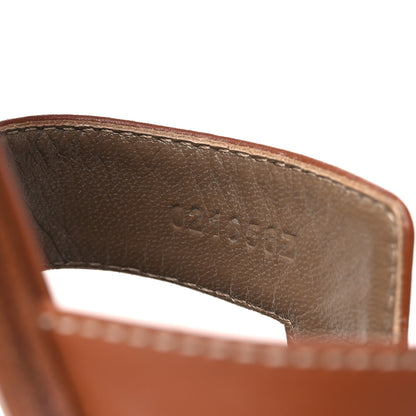 Hermes Box Calfskin Oran Sandals 37 Gold 10 of 14