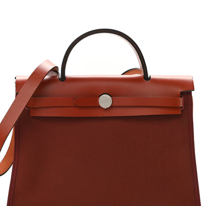 Hermes Military Toile Vache Hunter Herbag Zip PM 31 Rouge H Cuivre 9 of 11