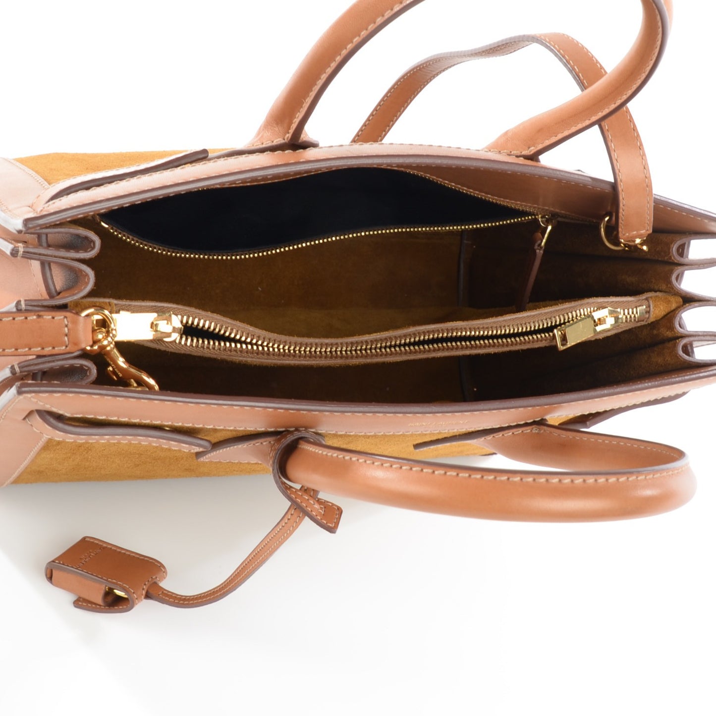 Suede Small Sac de Jour Carryall Light Brown Cognac
