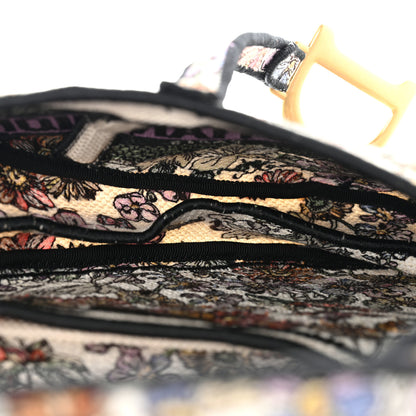 Christian Dior Canvas Embroidered 4 Saisons Été Saddle Bag White Multicolor 5 of 11