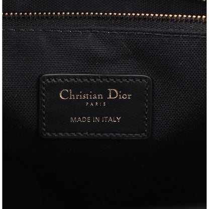 Christian Dior Canvas Calfskin Embroidered Small Plan De Paris Book Tote With Strap Black White 6 of 10