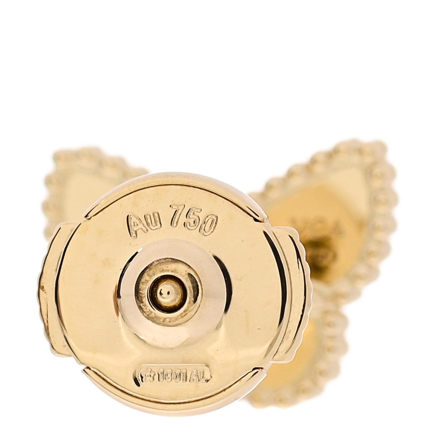 Van Cleef & Arpels 18K Yellow Gold Mother of Pearl Sweet Alhambra Butterfly Earrings 5 of 6