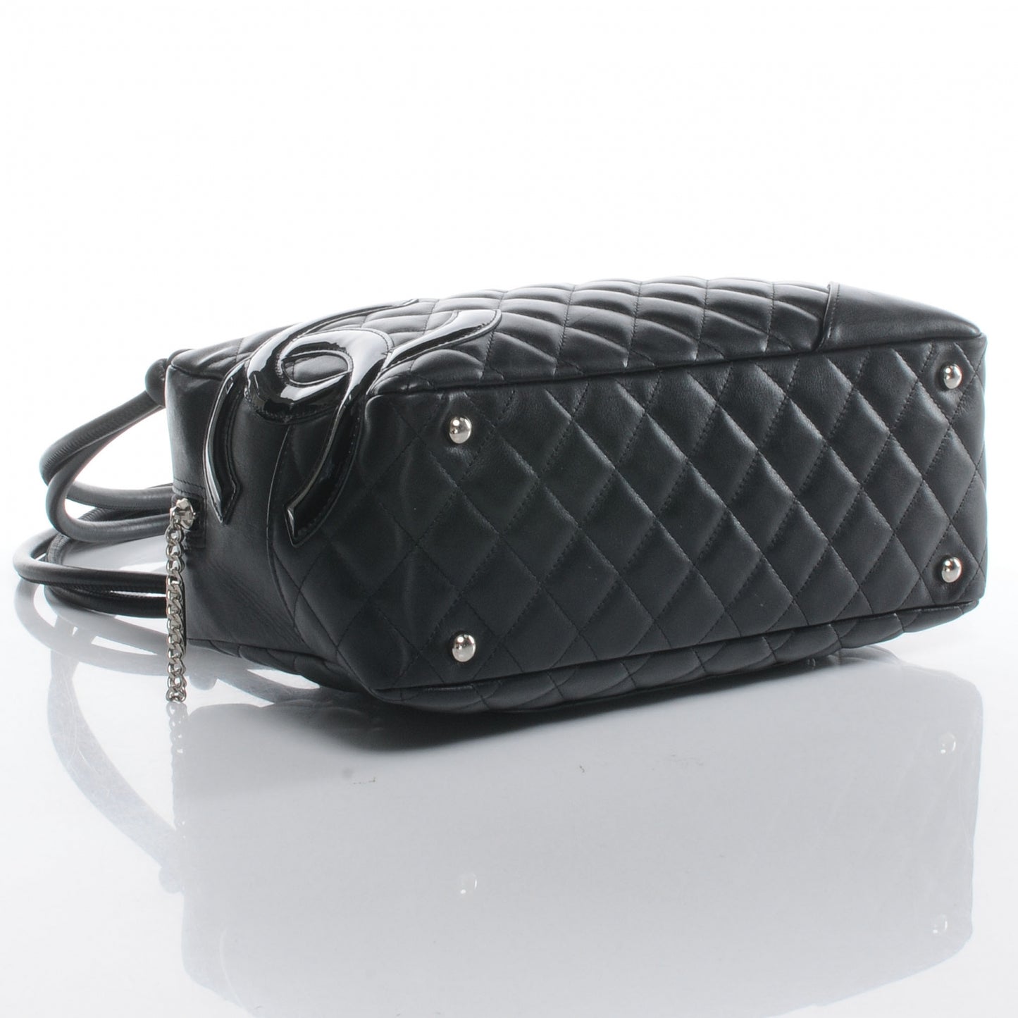 Calfskin Quilted Large Cambon Bowler Black