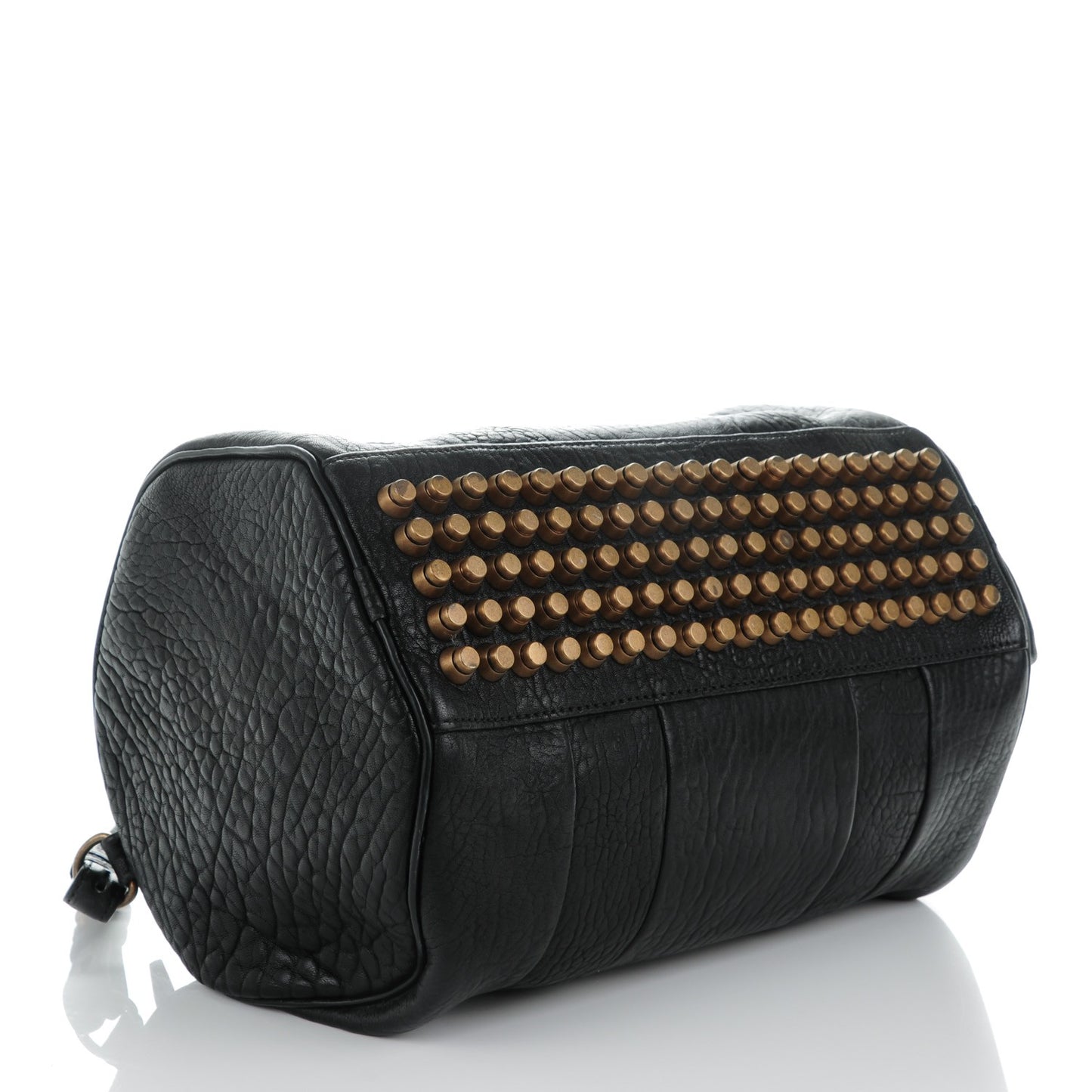 Pebbled Lambskin Rocco Black Antique Brass Hardware