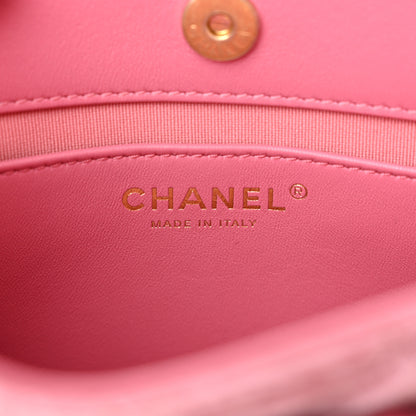 Chanel Velvet Quilted Small Wavy CC Hobo Pink 6 of 11
