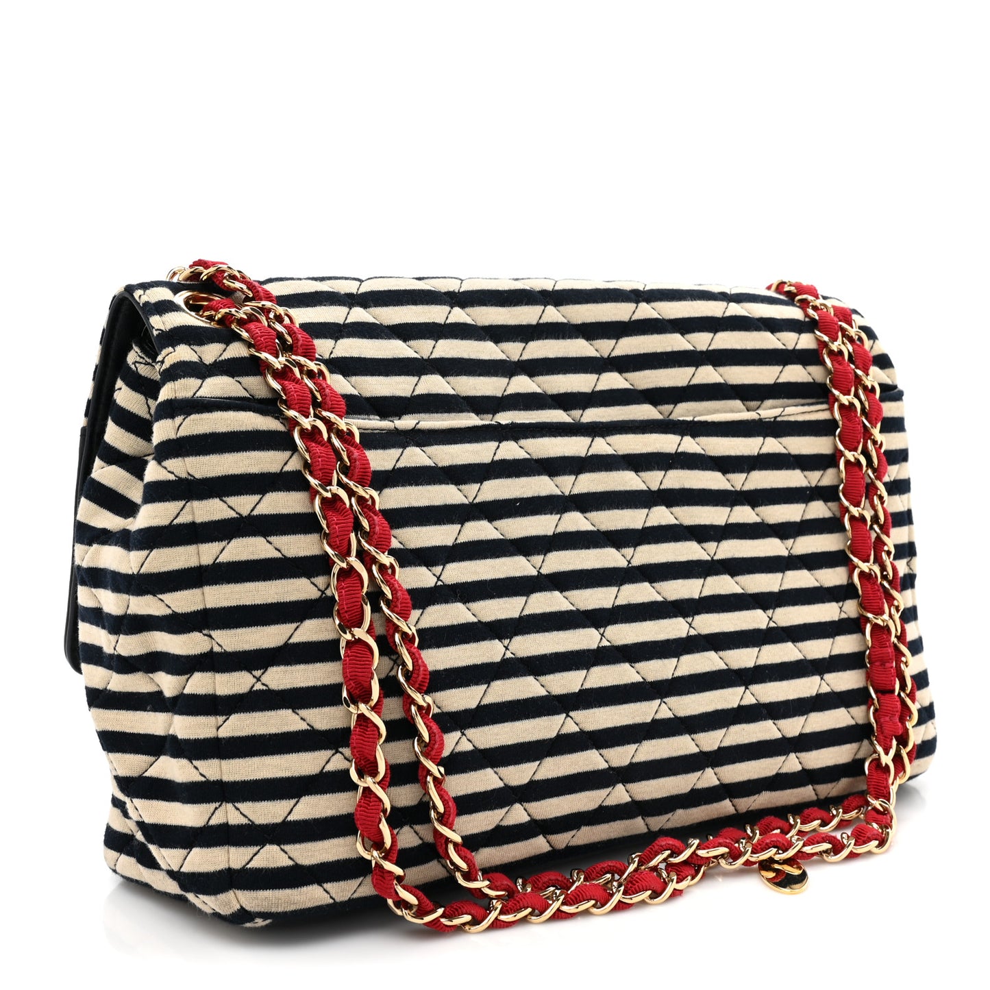 Jersey Quilted Jumbo Coco Sailor Flap Navy White Red