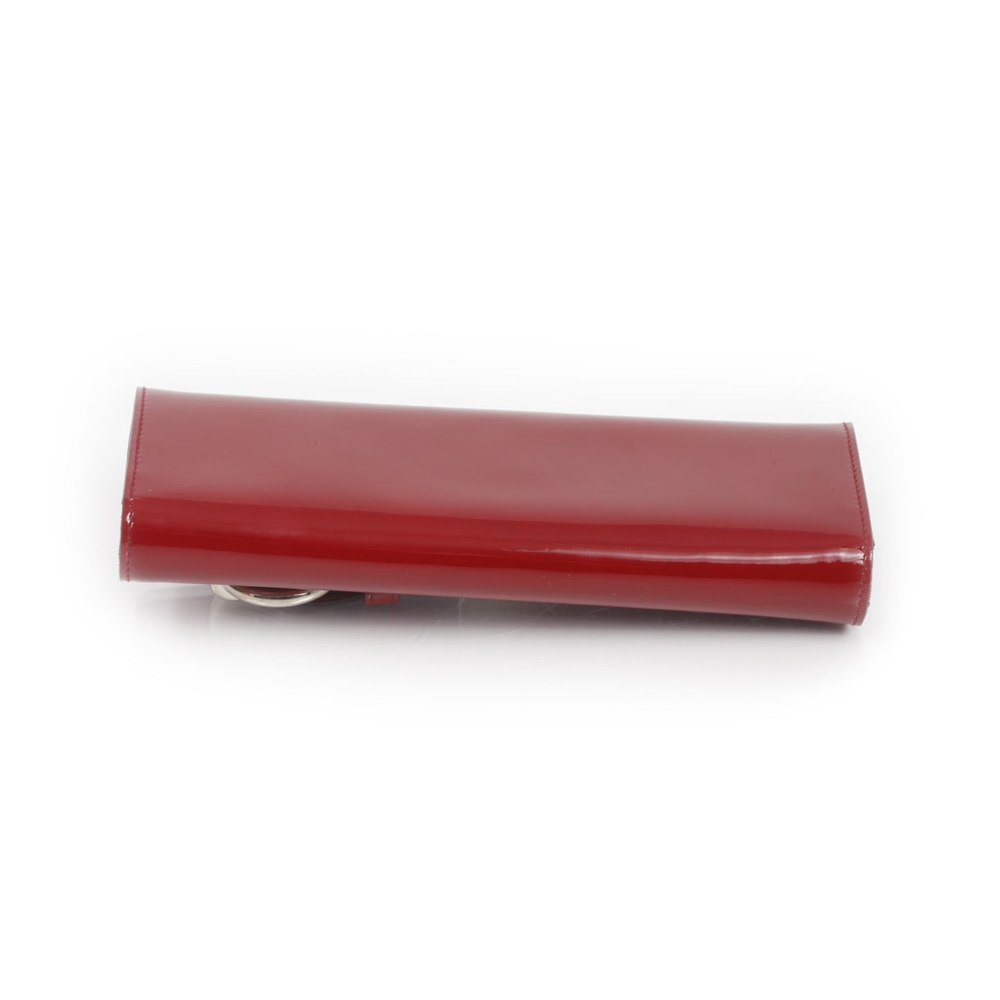 Patent Leather Buckle Clutch Red
