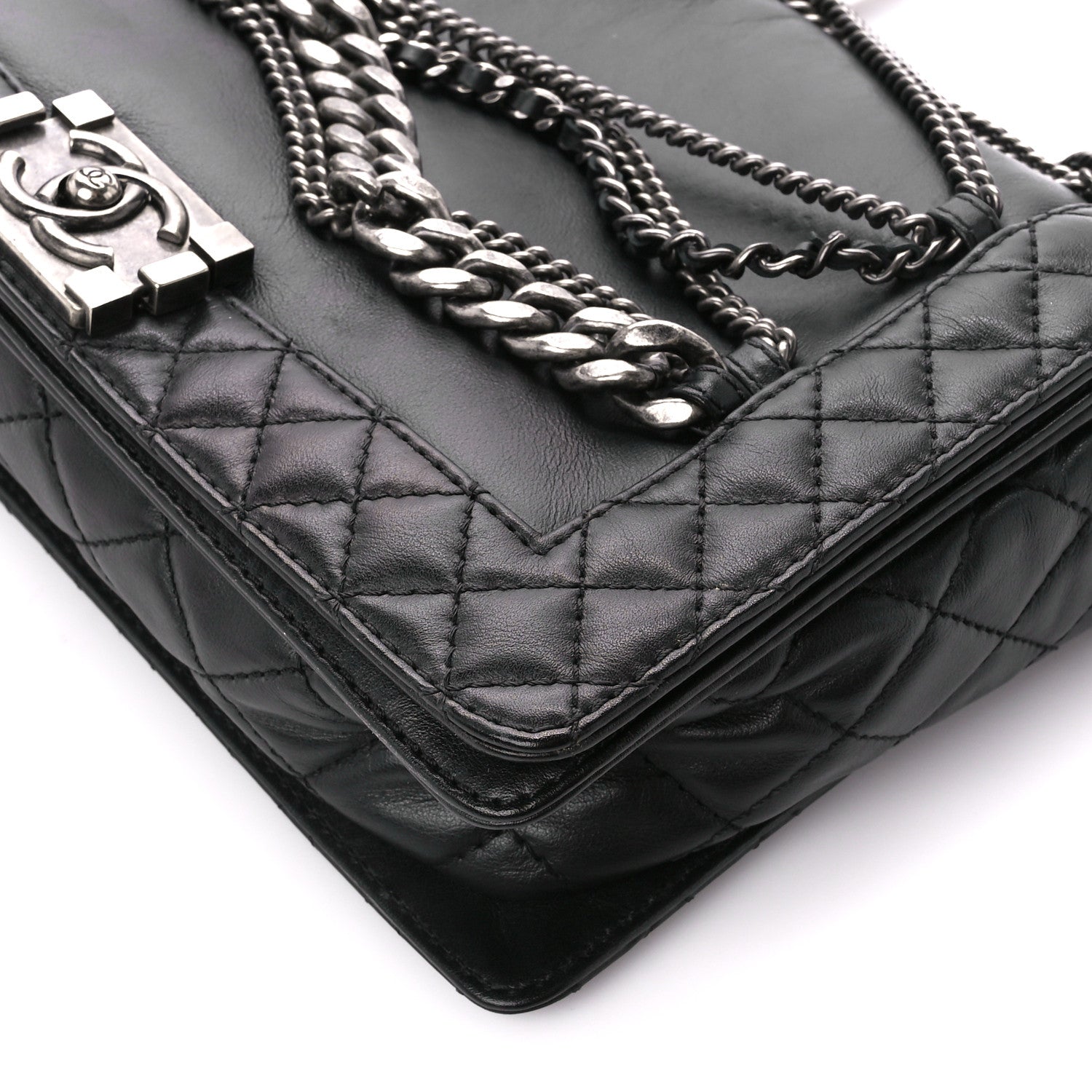 Chanel Calfskin Enchained Medium Boy Flap Black 11 of 11