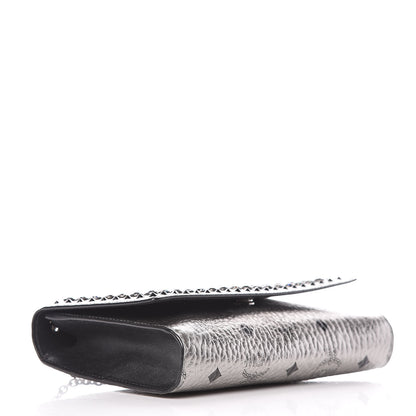 MCM Metallic Visetos Studded Chain Wallet Silver 4 of 9