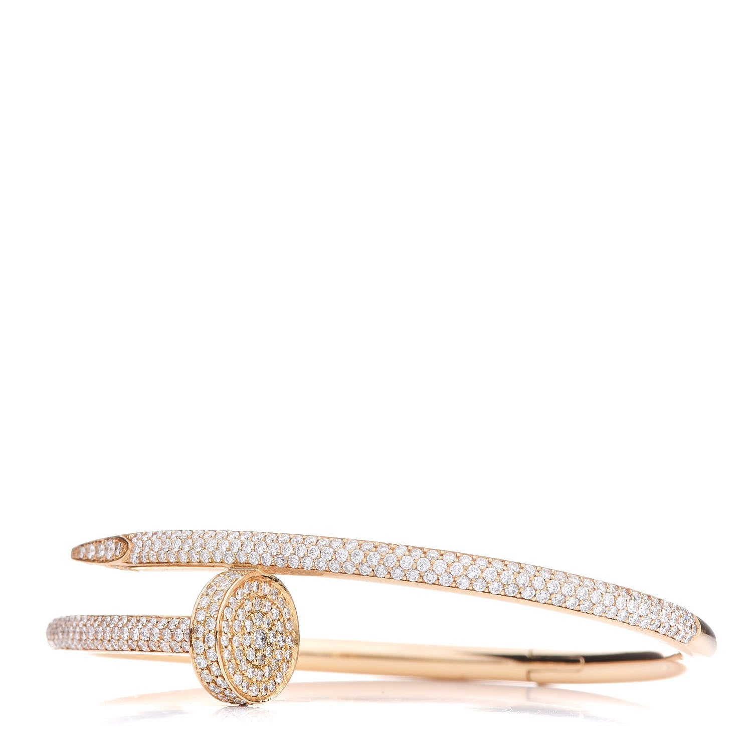 Cartier 18K Yellow Gold Diamond Juste Un Clou Paved Bracelet 16 6 of 9