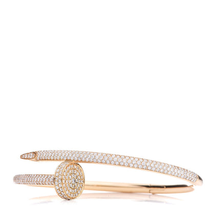 Cartier 18K Yellow Gold Diamond Juste Un Clou Paved Bracelet 16 6 of 9