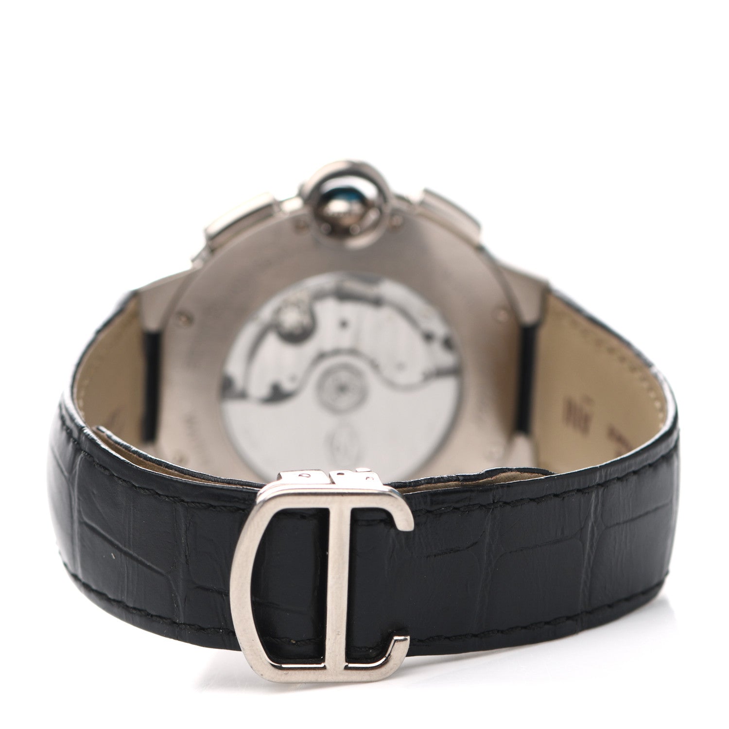 Cartier 18K White Gold Alligator 42mm Ballon Bleu De Cartier Chronograph Automatic Watch 6 of 8