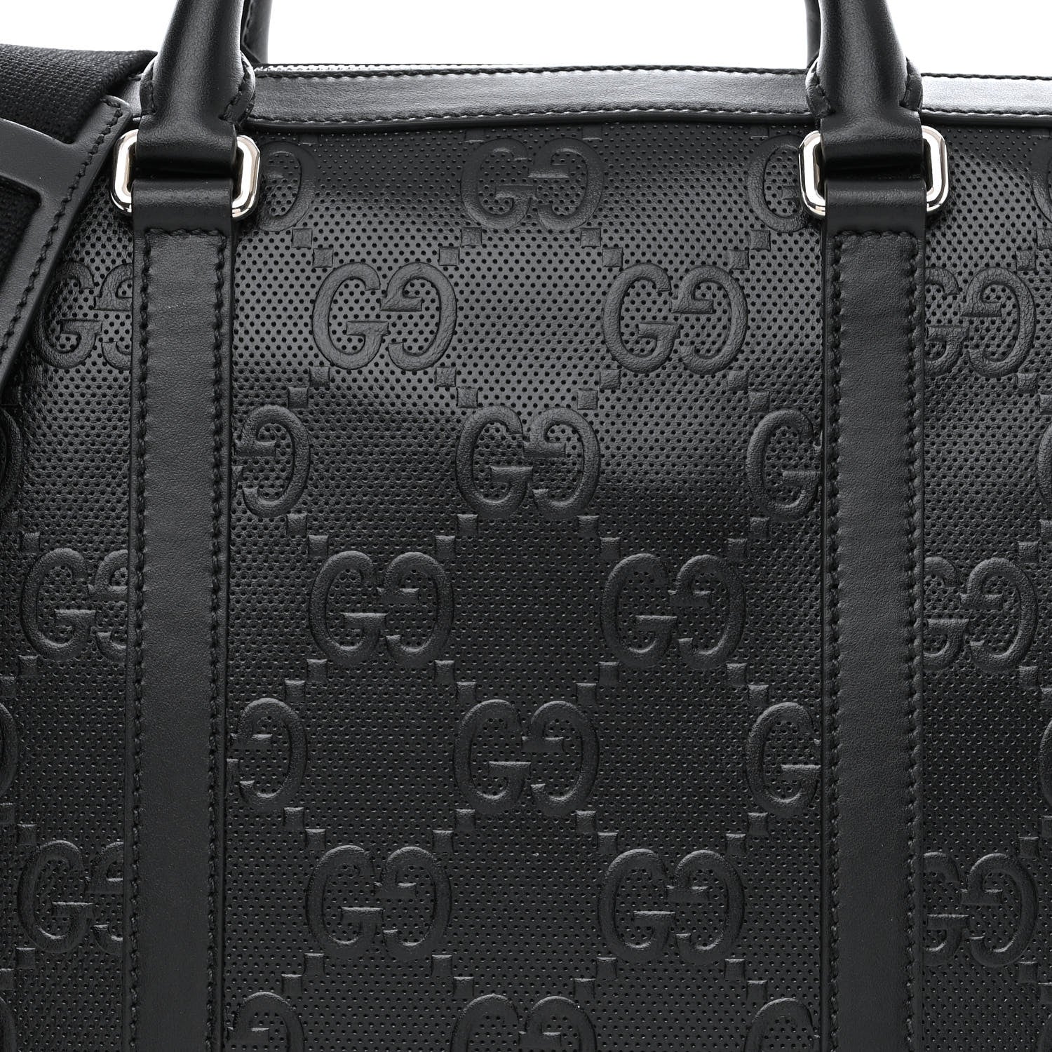Gucci Calfskin GG Tennis Embossed Briefcase Black 8 of 11