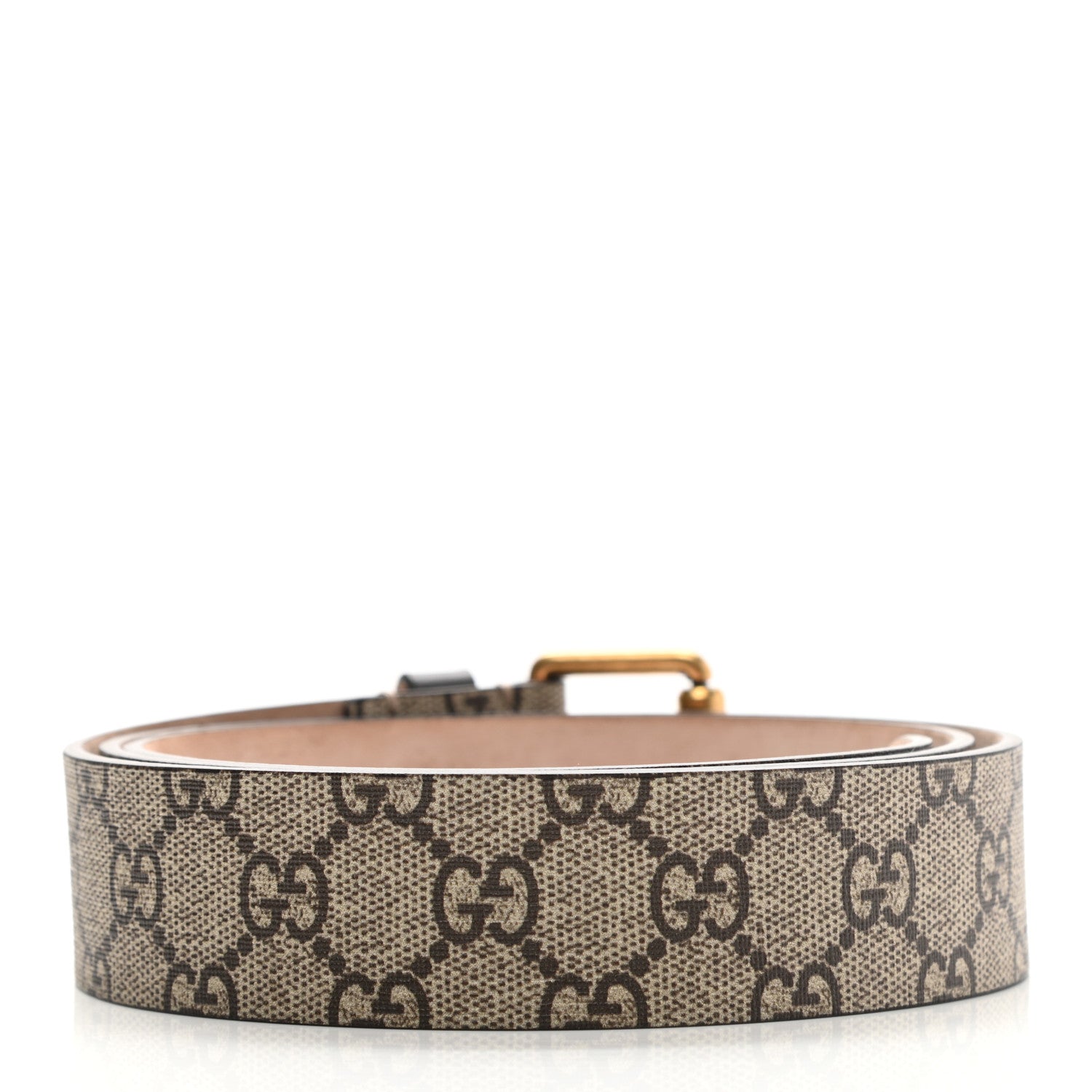 Gucci GG Supreme Monogram Selleria Calfskin Bee 35mm Belt 110 44 Beige Ebony Multicolor Cocoa 2 of 8