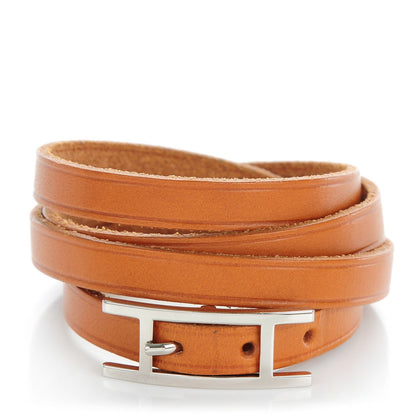 Hermes Barenia 3MM Hapi Triple Tour Wrap Bracelet Fauve 1 of 6