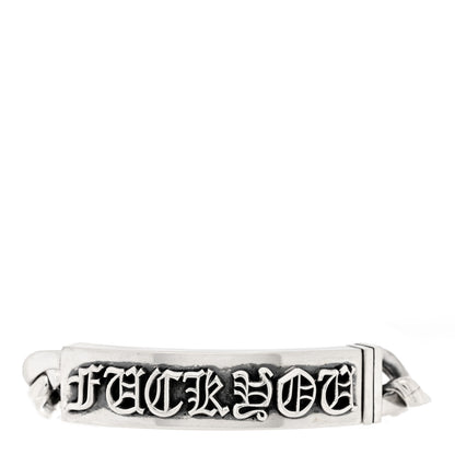 Chrome Hearts Sterling Silver Fck You Link Curb Chain Bracelet 1 of 3