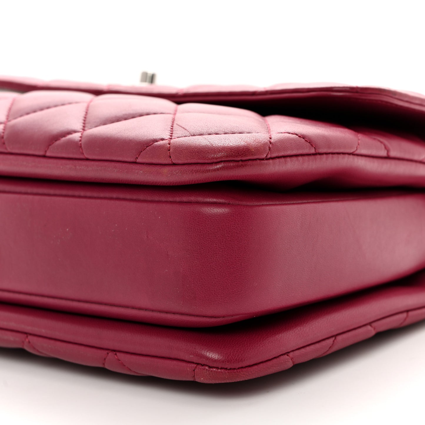Lambskin Quilted Medium Trendy CC Flap Dual Handle Bag Dark Pink