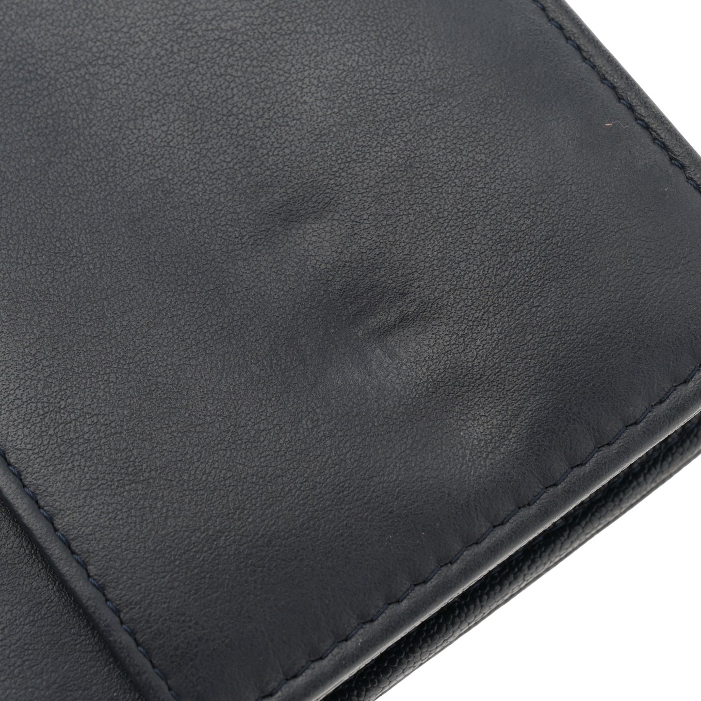 Caviar Quilted Boy Wallet On Chain WOC Navy